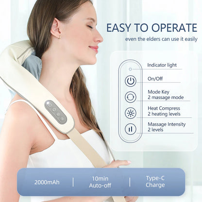 Wireless neck and shoulder massager